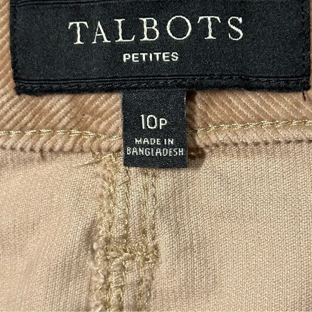 TALBOTS Size 10 Petite A-Line Beige Corduroy Skirt